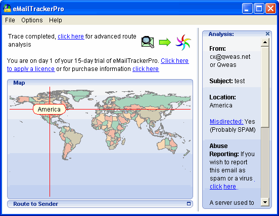 Trace an email - eMailTrackerPro