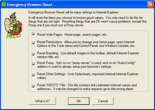 Emergency browser reset