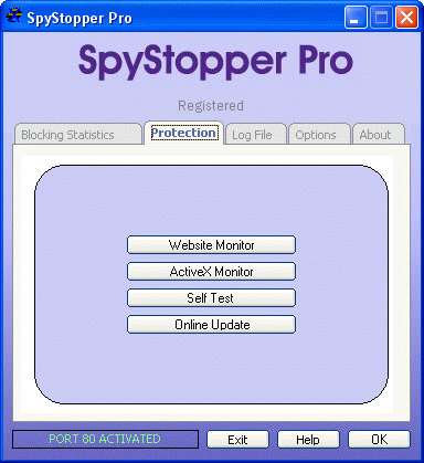 The Screenshot of SpyStopper Pro