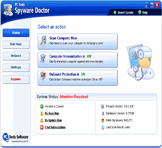 Screenshot of Spyware Doctor