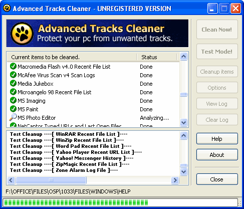 Test Mode - Advanced Tracks Cleaner