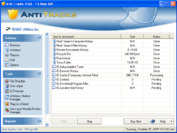 Erasing tracks - Anti Tracks