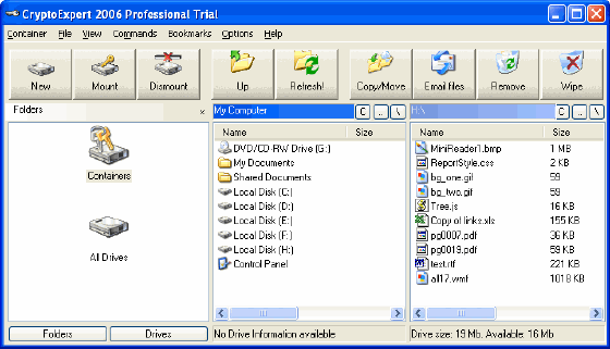 Main window - CryptoExpert 2006 Professional