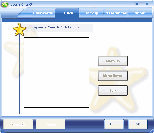 1-Click interface - Login King Password Manager
