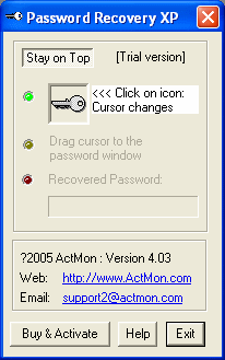 The Screenshot of ActMon Password Recovery XP