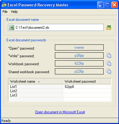 Excel Password Recovery Master