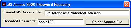 Decode password - MS Access 2000 Password Recovery