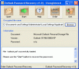 Main window - Outlook Password Recovery