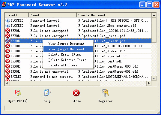 Decrypt password - PDF Password Remover