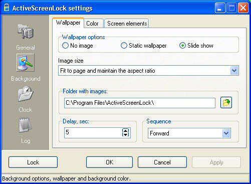 ActiveScreenLock settings