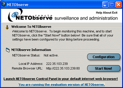 NETObserve - Main Window