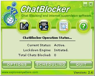 Screenshots of ChatBlocker