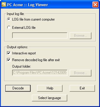 Screenshots of PC Acme Net - Log Viewer