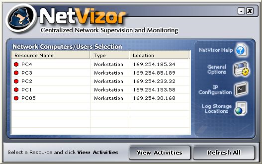 Screenshots of Spytech NetVizor - Main window