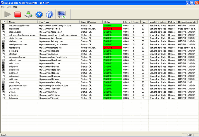 Website monitoring tool