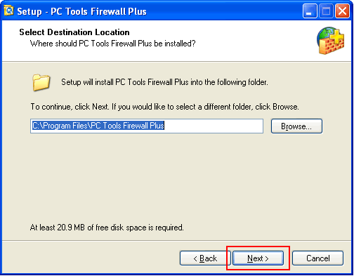 Main interface - PC Tools Firewall Plus