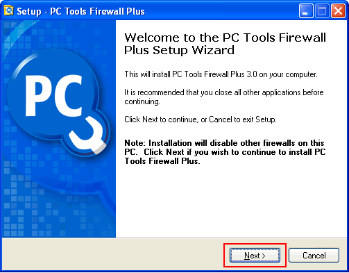 Main interface - PC Tools Firewall Plus