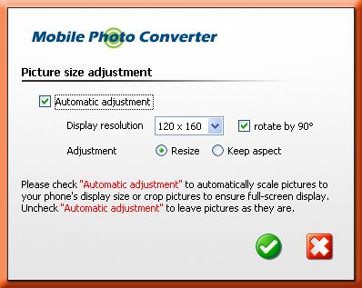 Mobile Photo Converter - Image adjustment
