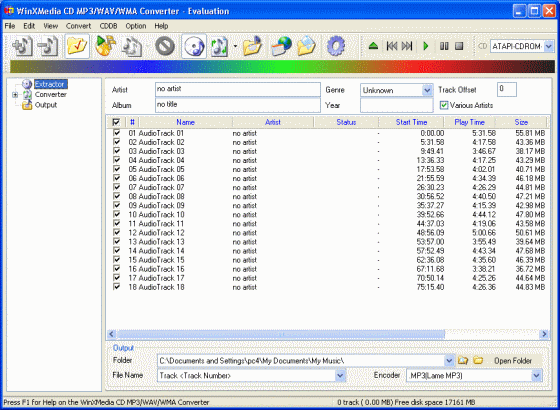 WinXMedia CD MP3/WAV/WMA Converter