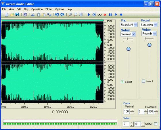 screenshot of audio editor