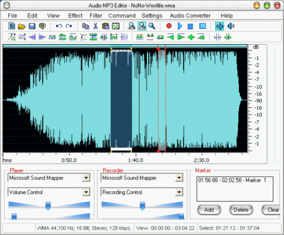 screenshot of Audio Mp3 Editor