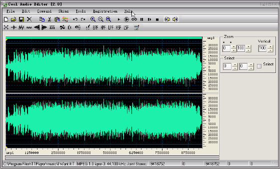 screenshot of cool audio editor