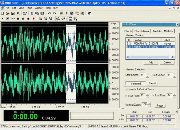 Screenshot of Audio Mixer & Editor