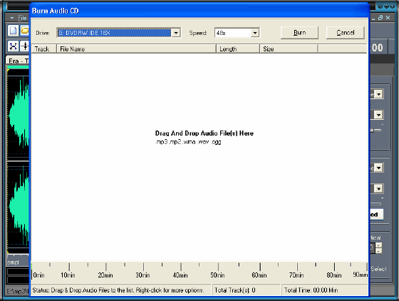 Burn Audio CD screenshot