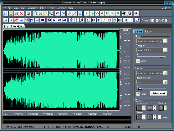 screenshot of Dexster Audio Editor