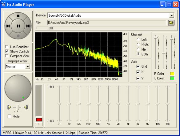 Audio player screenshot