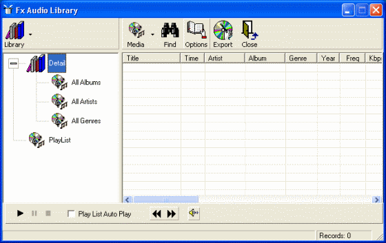 screenshot of Fx Audio Library
