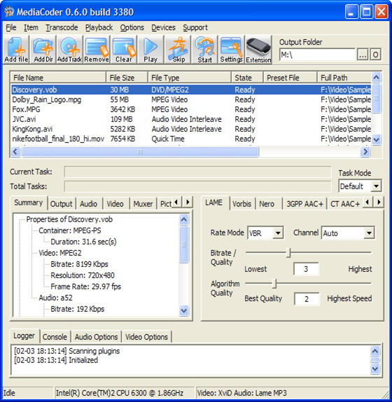 screenshot of MediaCoder