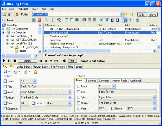 Screenshot of Ultra Tag Editor