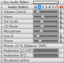 Main window - Audio Sliders