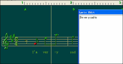 screenshot of edit lyric