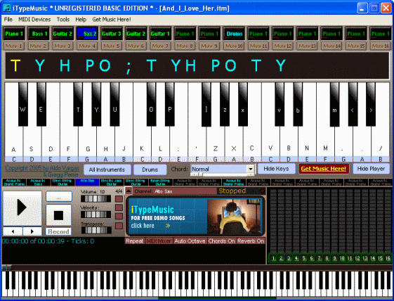 Computer Piano Keyboard Program