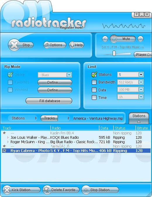 screenshot of Radiotracker Platinum