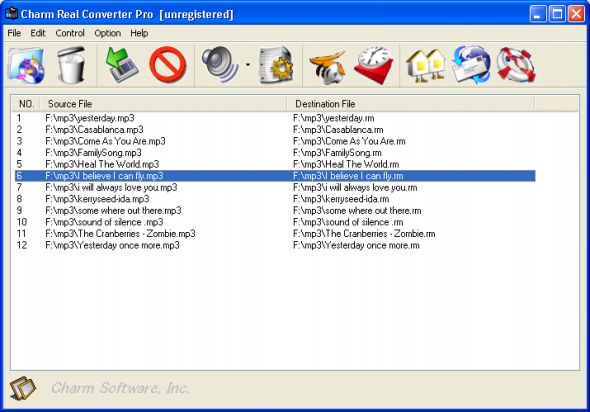 screenshot of rm converter
