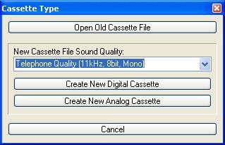 the cassette type of recording sound software