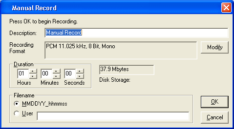 munual record mp3 file