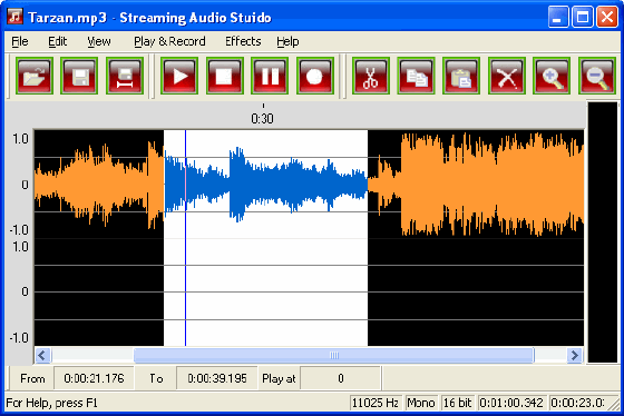 Main screenshot of audio tool