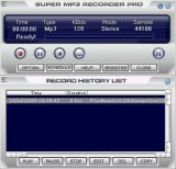 the main window of super_mp3_recorder_pro