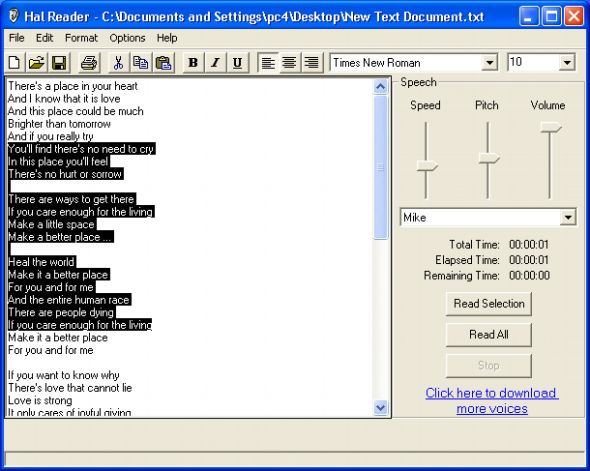 Ultra Hal Text-to-Speech Reader