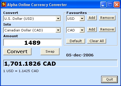 Alpha Online Currency Converter