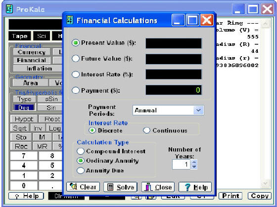 Financial calculations