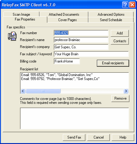 The Screenshot of RelayFax Server