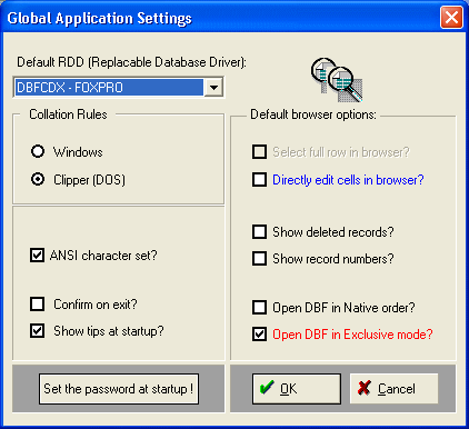 global application settings