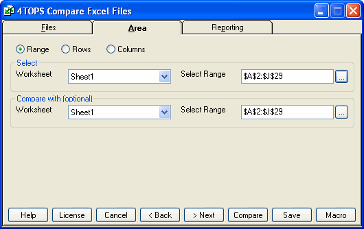 4TOPS Compare Excel Files
