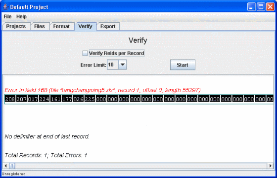verify th input file