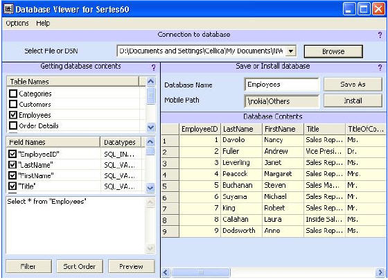 Mobile Database Viewer(Access,Excel,Oracle)